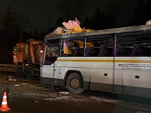 В результате дтп пострадал один человек — водитель автобуса.